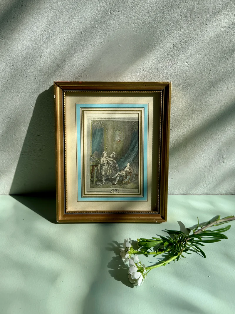 Petite gravure sous cadre « Le petit jour »