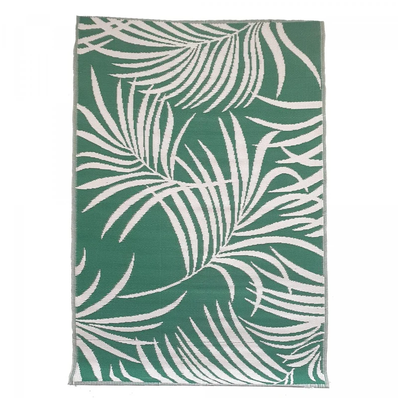 Tapis d'Extérieur Vert Feuillan Réversible 120x170 cm – Jadorel
