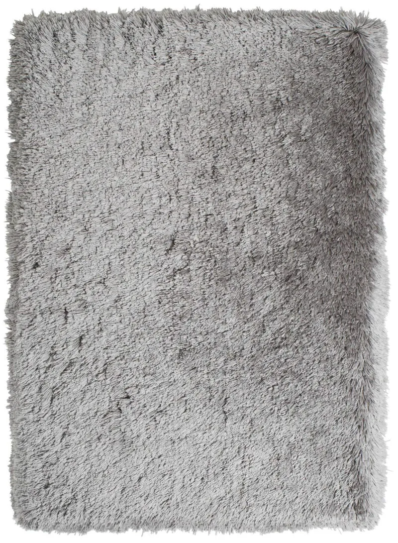 Tapis Gris uni en acrylique ultra doux à poils long POLAR