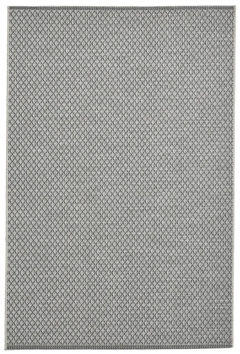 Tapis Kilim intérieur extérieur gris noir uni STITCH