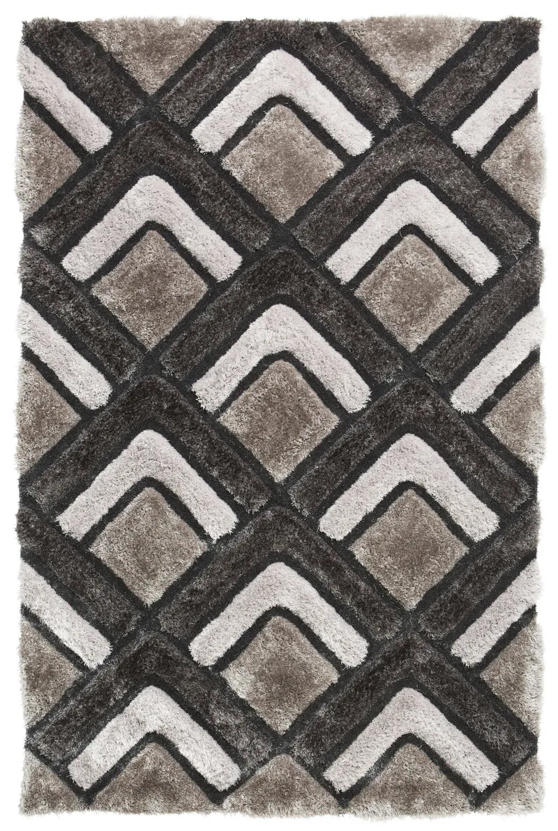 Tapis Gris shaggy style graphique NOBLE HOUSE NH8199