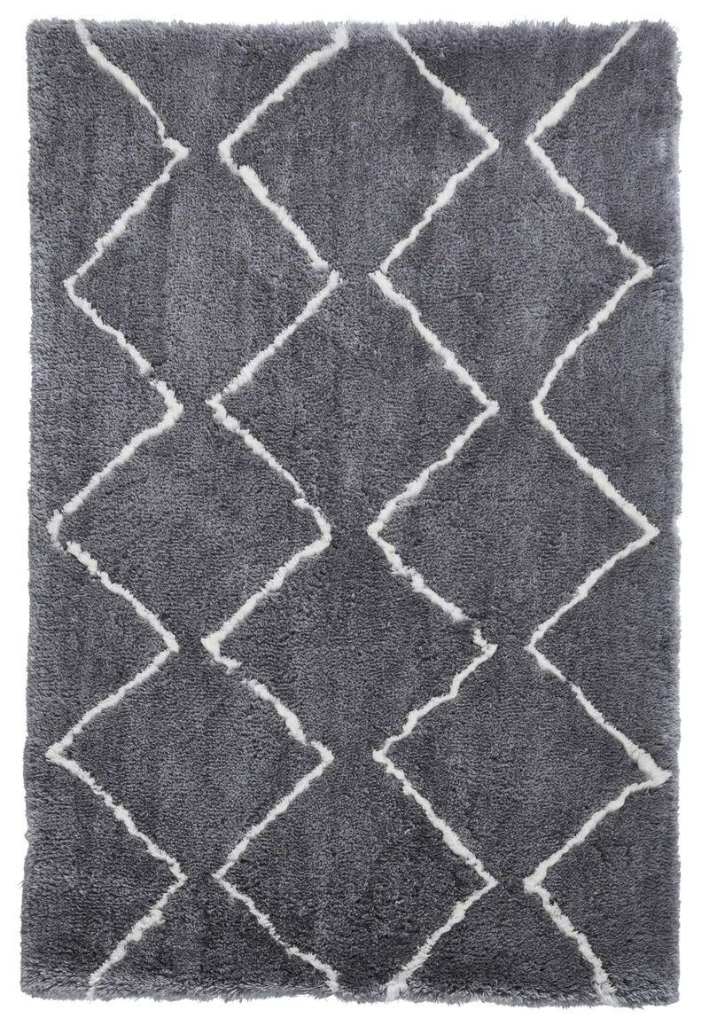 Tapis Gris shaggy style berbère MOROCCO 3742