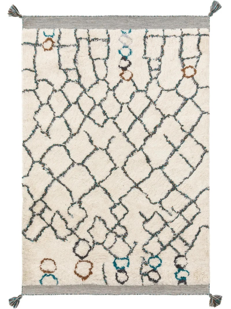Tapis berbère moderne beige en laine 160x230 cm