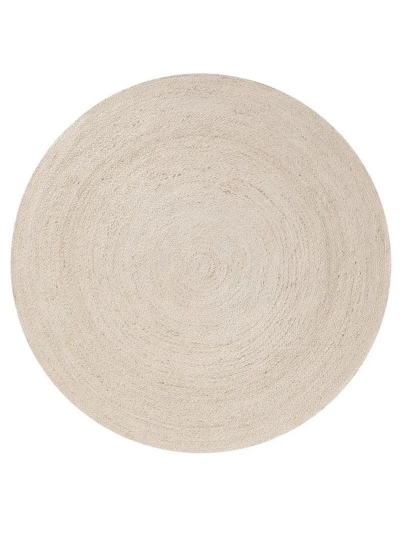 Tapis scandinave rond blanc cassé en jute 115 cm de diamètre