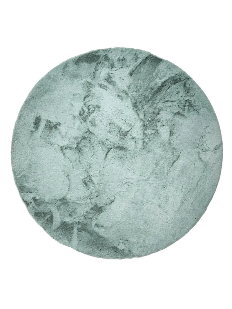 Tapis shaggy fausse fourrure rond vert menthe 180 cm de diamètre
