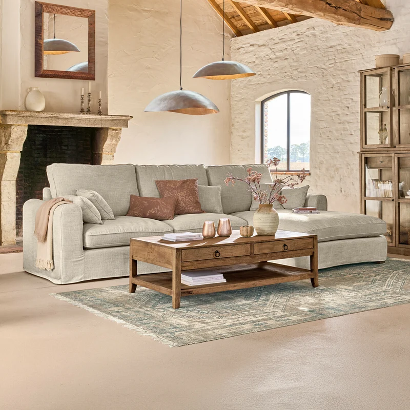 Canapé d'angle droit LOBERON Seaford beige