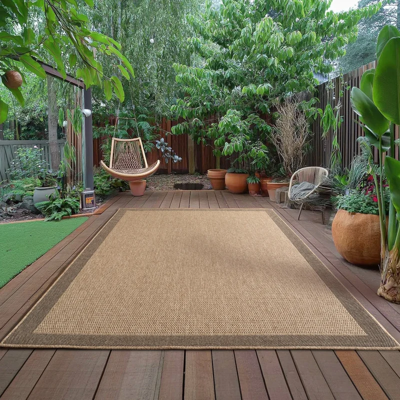 LINORA – Tapis intérieur/extérieur beige, aspect jute - LIN1402BEI