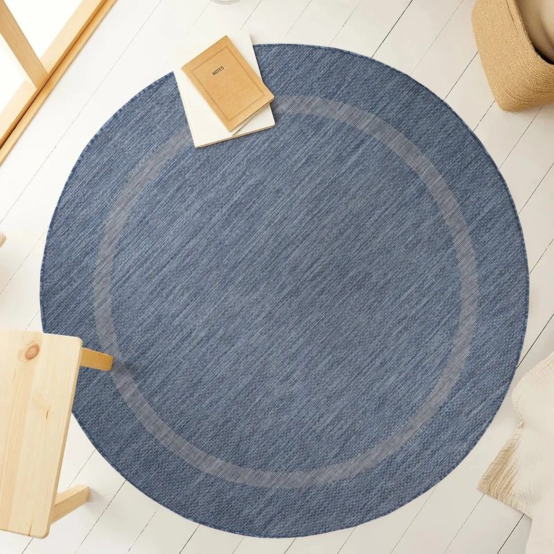 FARO - Tapis intérieur extérieur rond à motif - FAR4311BLE