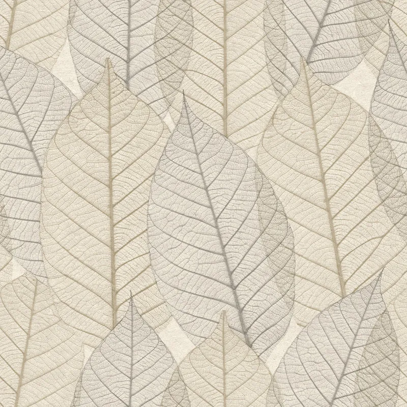 Papier peint trompe l'oeil nature automne Focus feuille (Collection Empreinte)