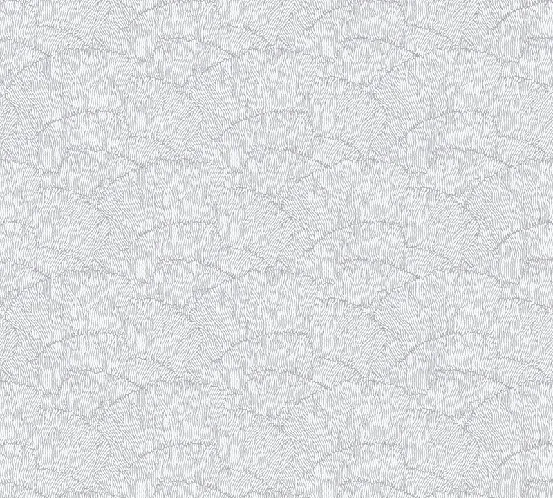 Papier peint Papyrus gris et blanc (Collection Empreinte)