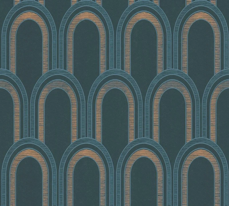 Papier peint tendance bleu foncé Notre Dame (Collection Empreinte)