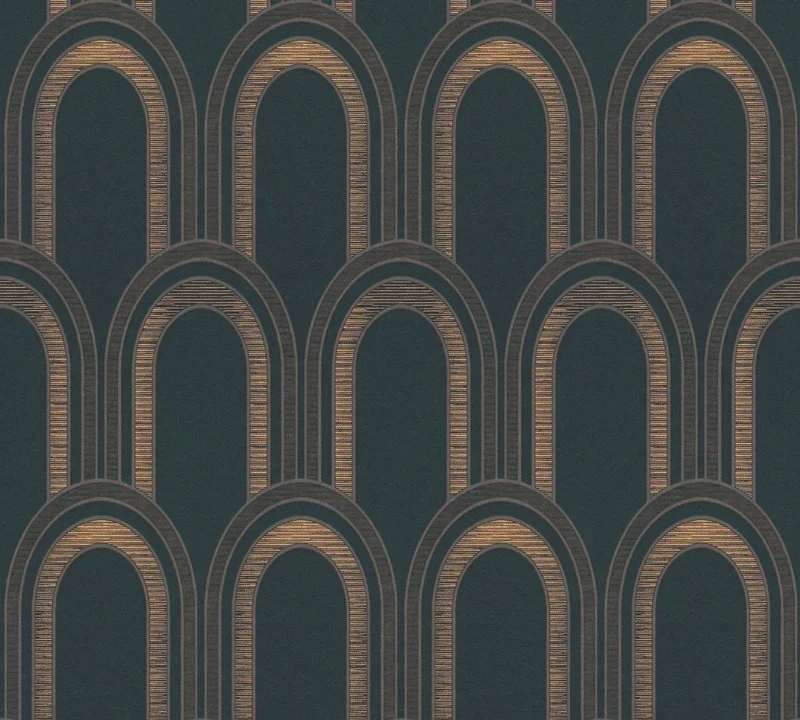 Papier peint tendance noir doré Notre Dame