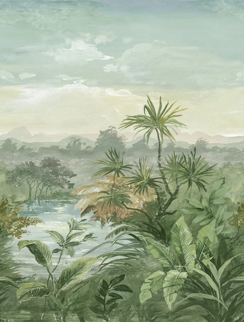 Papier peint panoramique nature jungle réaliste Moogli (Collection Empreinte)