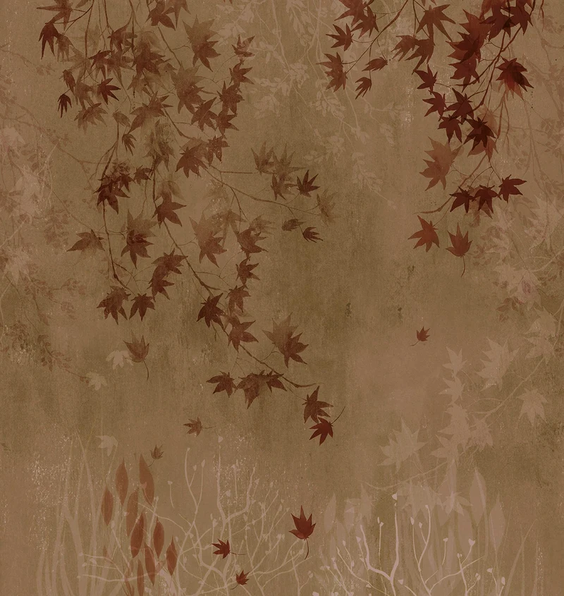 Papier peint panoramique nature automne Les feuilles mortes (Collection Empreinte)