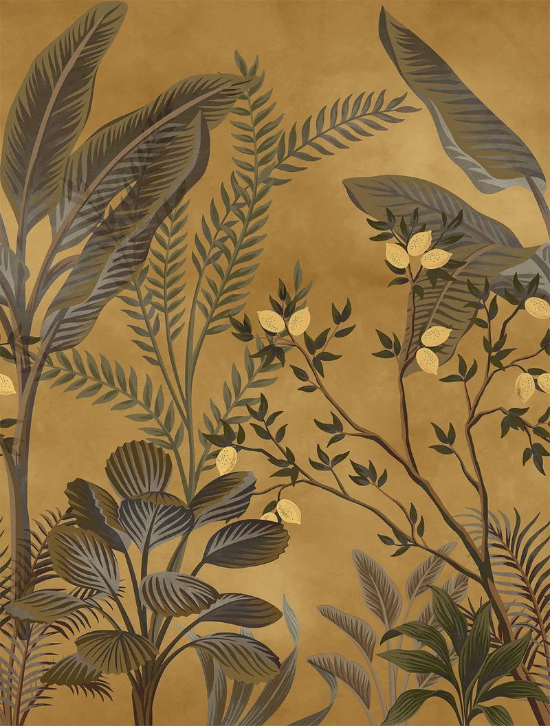 Papier peint panoramique nature jungle Automne tropical (Collection Empreinte)