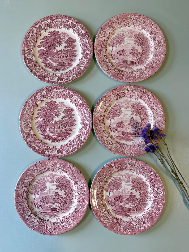 Assiettes plates en terre de fer England - lot de 6 - Assiettes anglaises