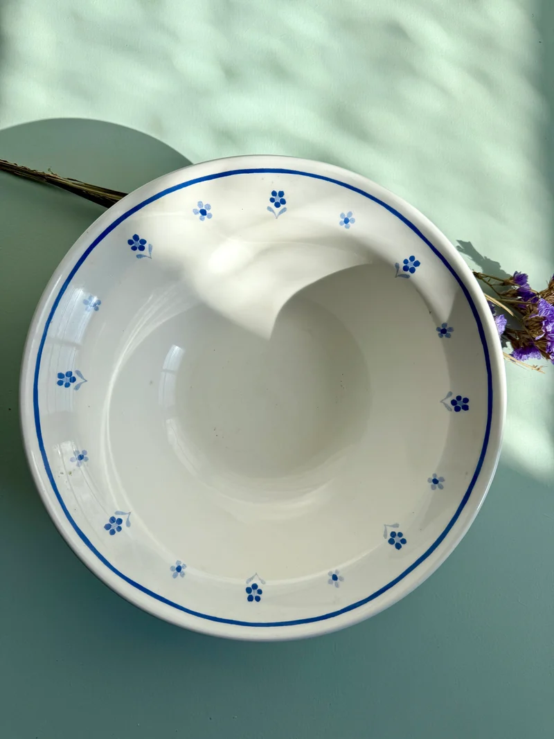Saladier avec fleurs bleues Ikea vintage