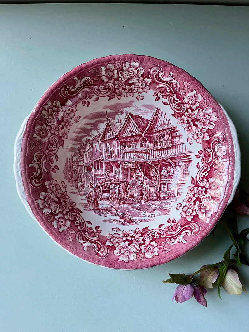 Saladier anglais vintage rouge Royal Tudor - Vaisselle anglaise