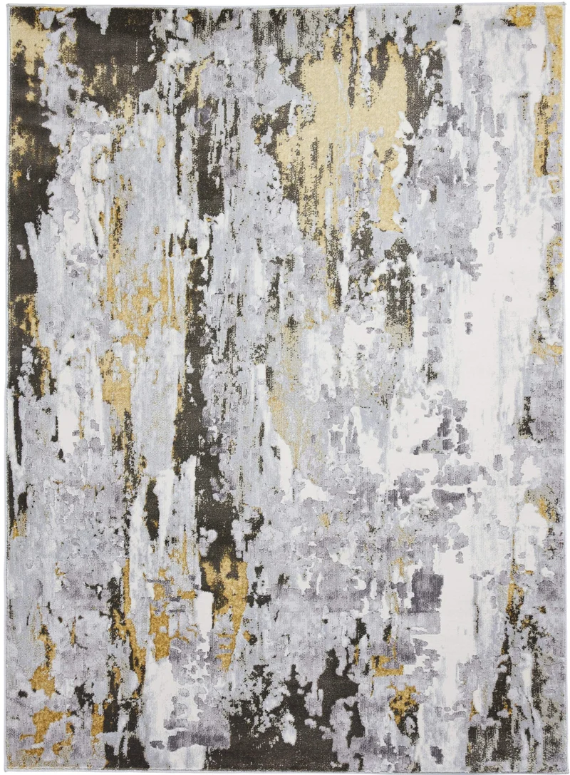 Tapis Gris/Or design Abstrait Apollo GR580