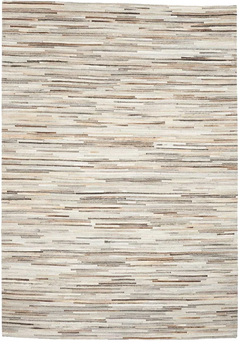 Tapis Gris Graphique en Cuir kilim NATAL