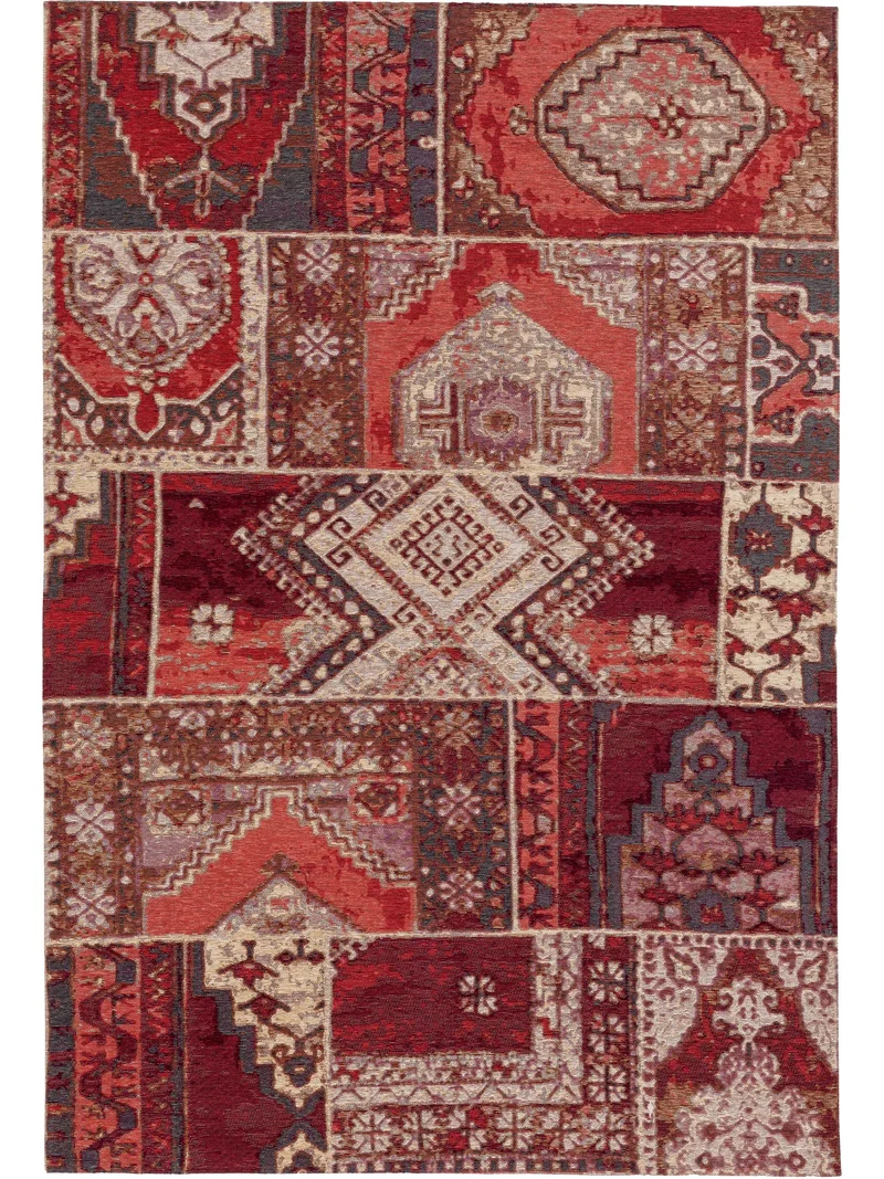 Tapis patchwork style oriental rouge 155x235 cm