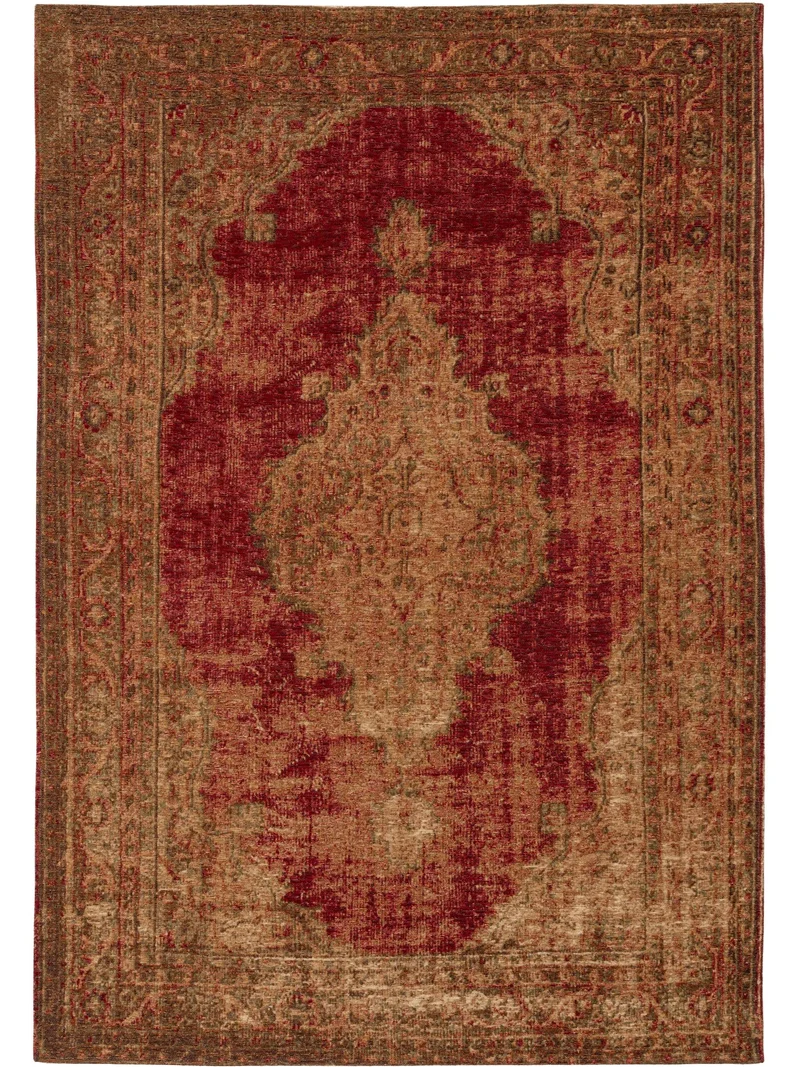 Tapis oriental beige et rouge 115x180 cm