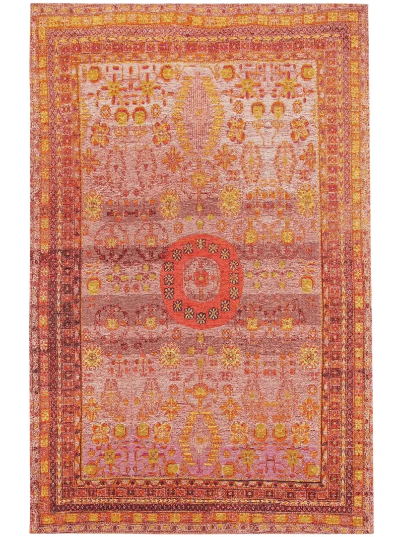 Tapis vintage motif ethnique rouge 115x180 cm
