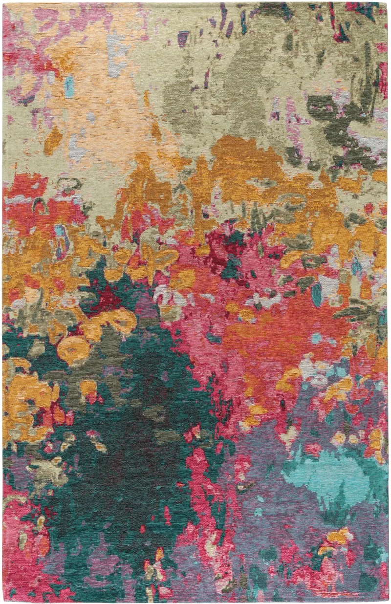 Tapis contemporain motif floral multicolore 115x180 cm