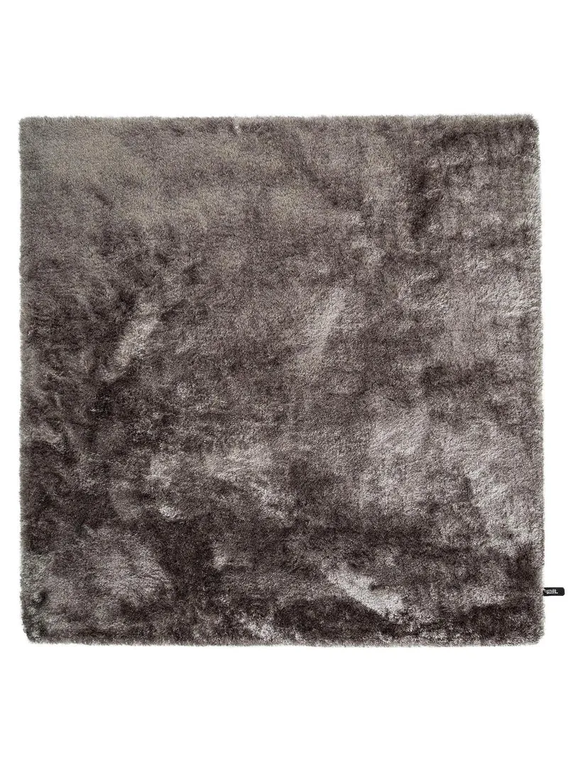 Tapis shaggy fourrure carré gris 60x60 cm