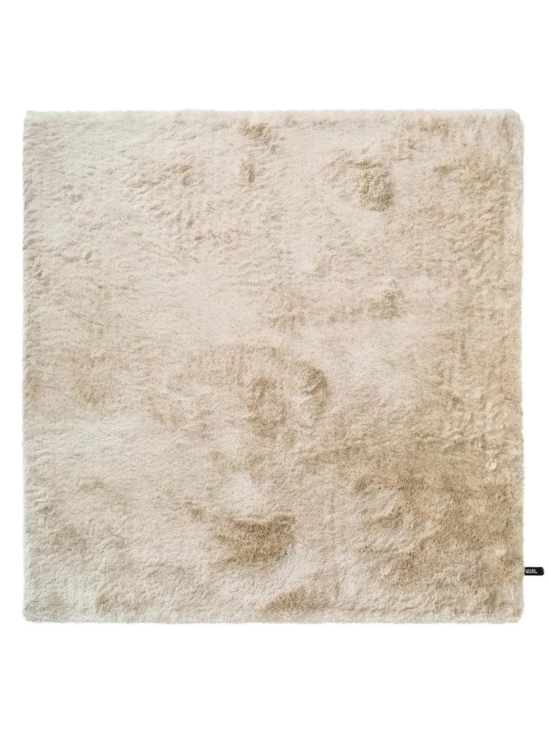 Tapis shaggy fourrure carré beige 60x60 cm