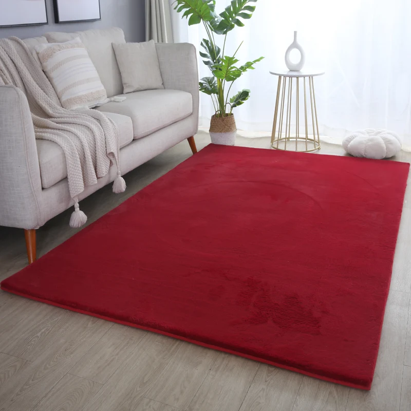 BARROW - Tapis uni doux à poils longs - BAR5100ROU