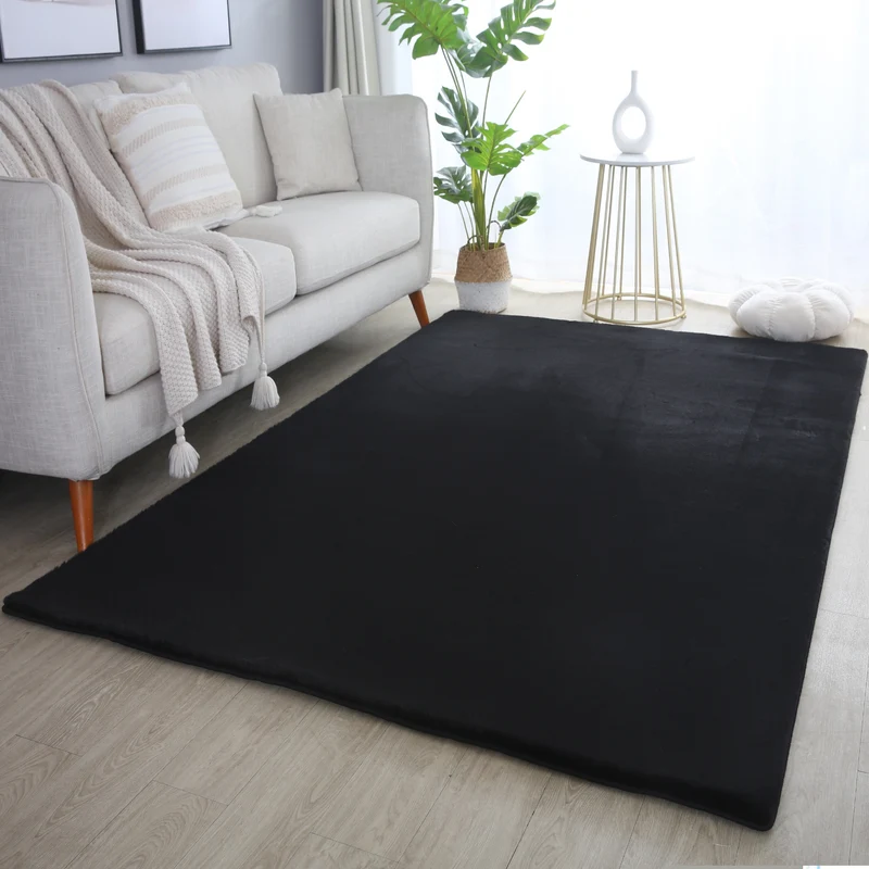BARROW - Tapis uni doux à poils longs - BAR5100NOI