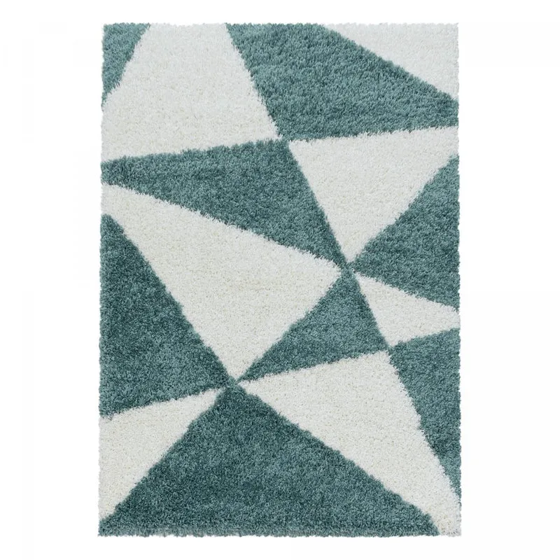 Tapis Shaggy Bleu Ta en Polypropylène 120x120 cm – Jadorel