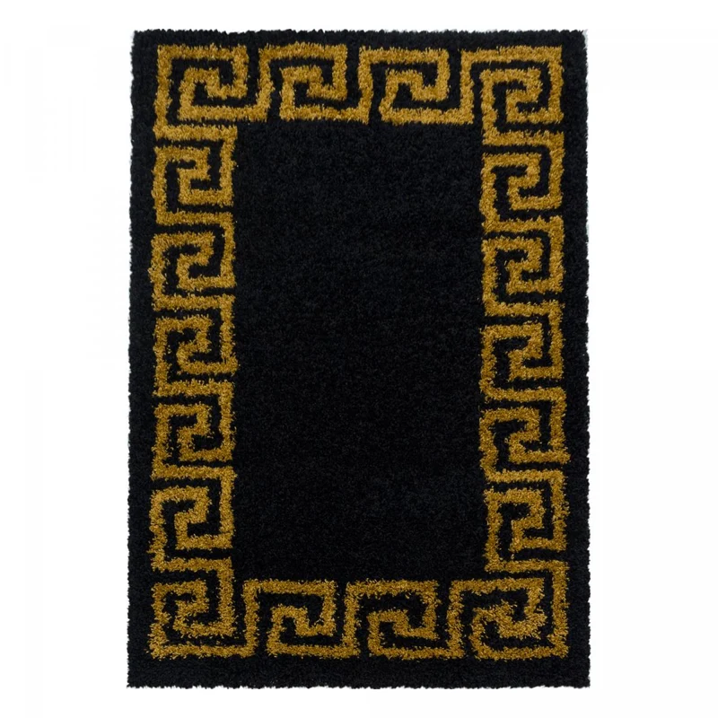 Tapis Shaggy Or He en Polypropylène 120x120 cm – Jadorel