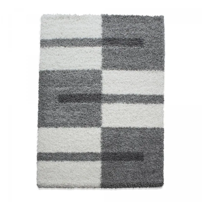Tapis Shaggy Argent Ga en Polypropylène 100x200 cm – Jadorel