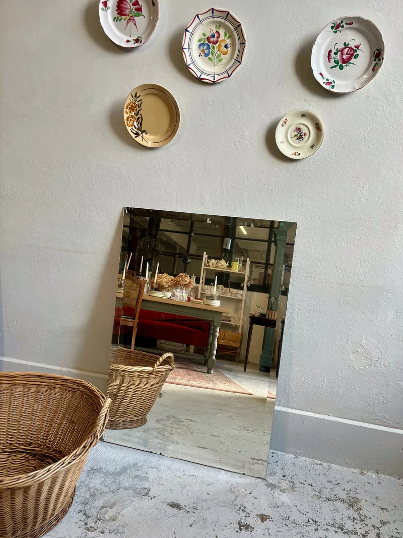 Grand miroir biseauté vintage