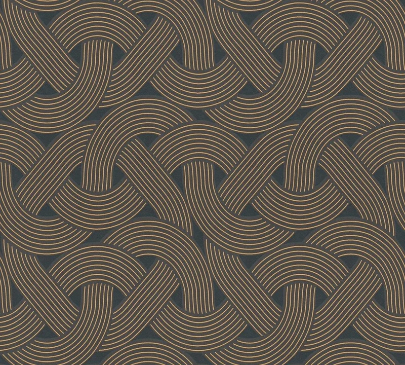 Papier peint effet graphique Vague de noeuds (Collection Empreinte)
