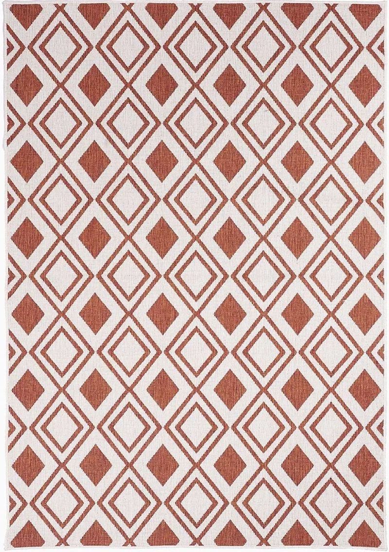 Tapis Extérieur réversible Rouge Scandinave DAMLOS