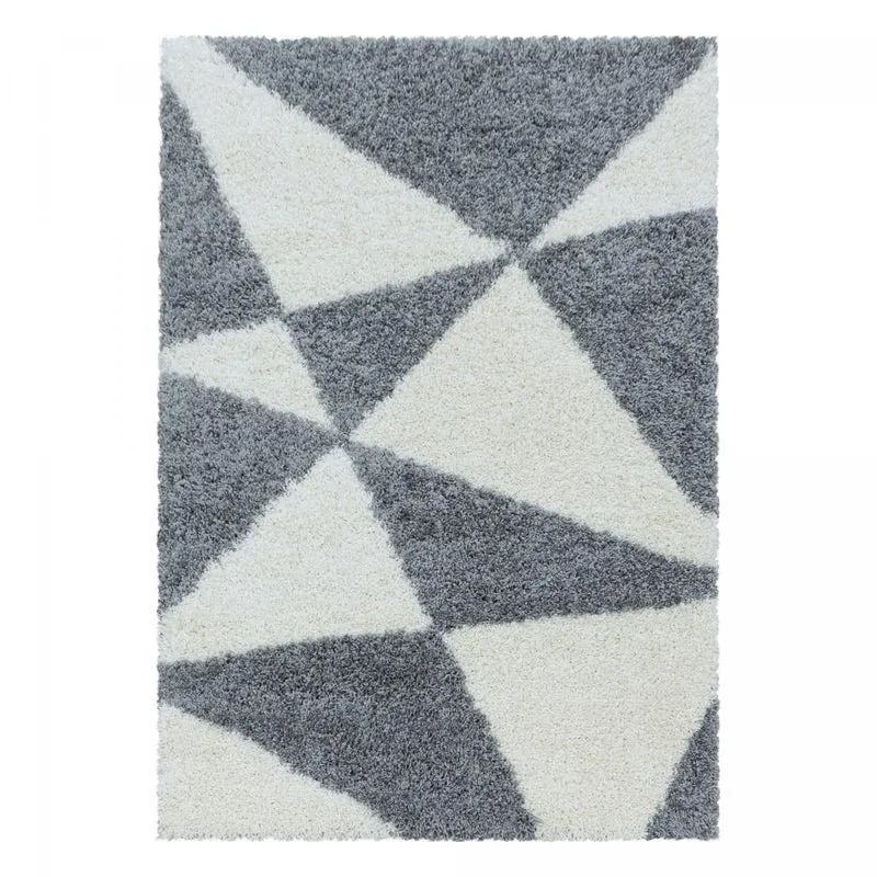 Tapis Shaggy Gris Ta en Polypropylène 120x120 cm – Jadorel
