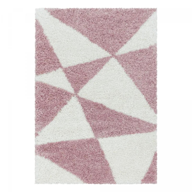 Tapis Shaggy Rose Ta en Polypropylène 120x120 cm – Jadorel