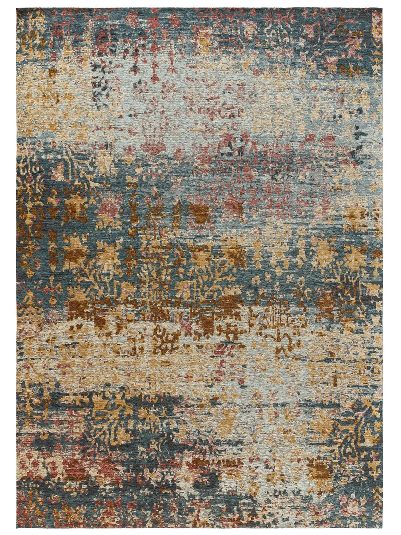 Tapis contemporain vintage multicolore tons gris 80x165 cm