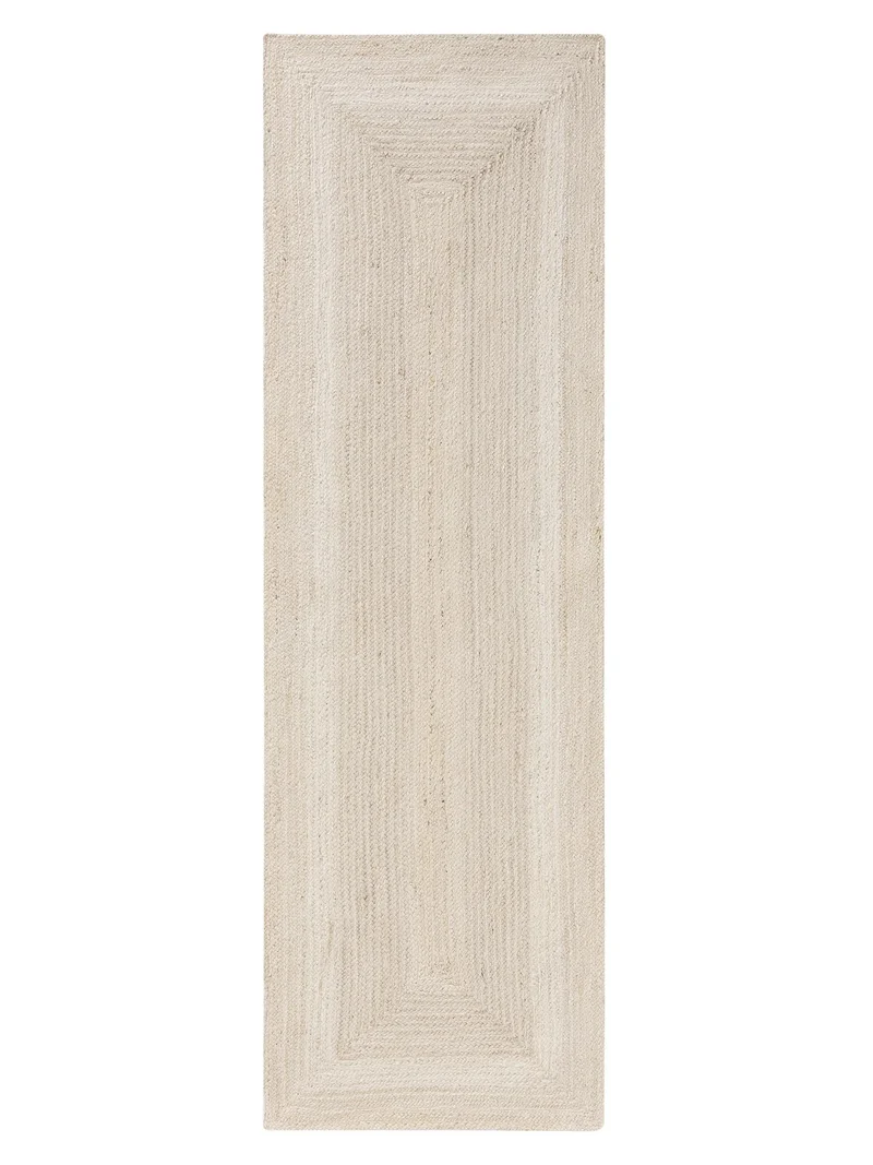 Tapis scandinave de couloir blanc cassé en jute 80x250 cm