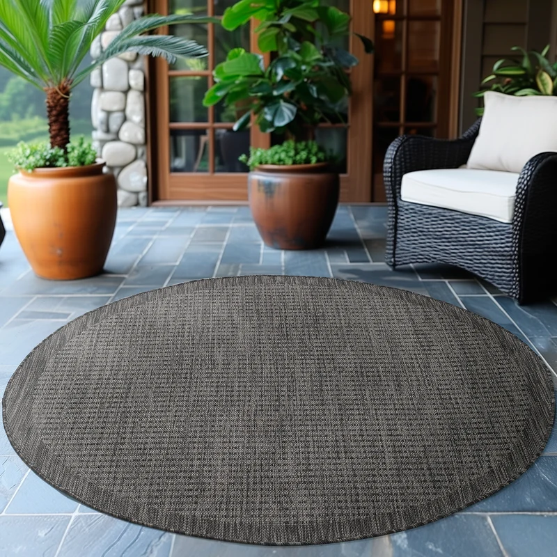 IBIZA - Tapis d’extérieur moderne rond - IBI1410NOI
