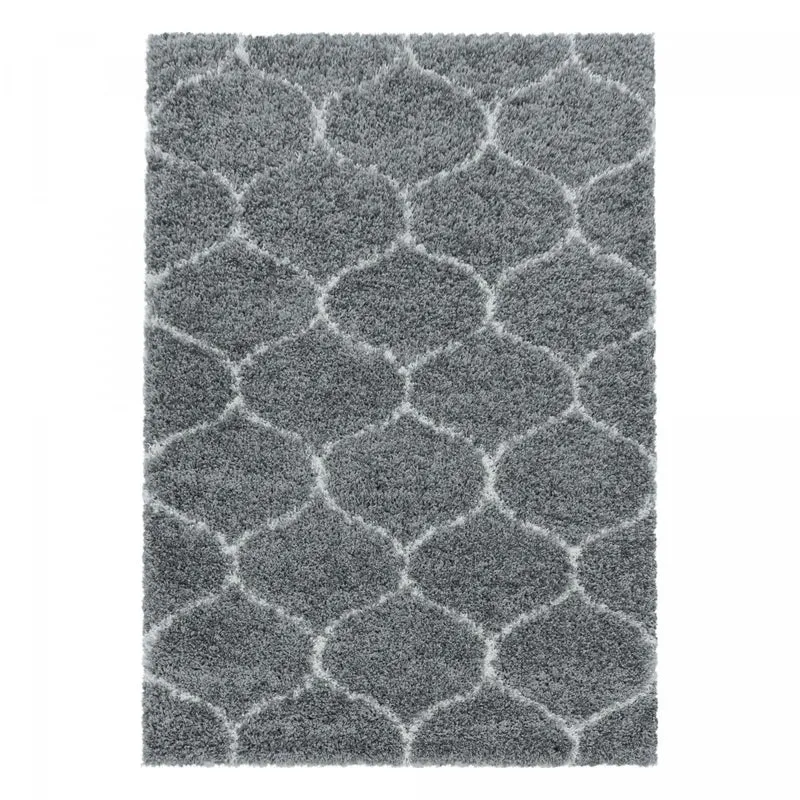 Tapis Shaggy Gris Sa en Polypropylène 120x120 cm – Jadorel