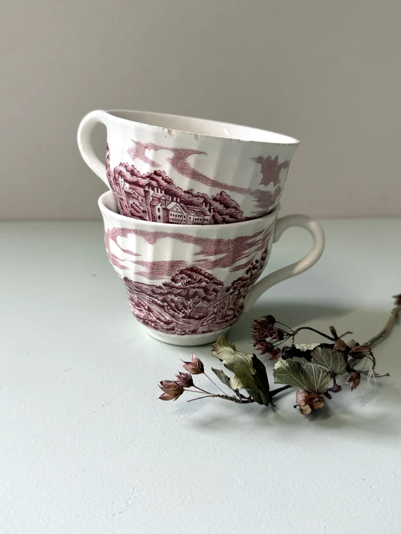 Tasses en faïence anglaises - lot de 2