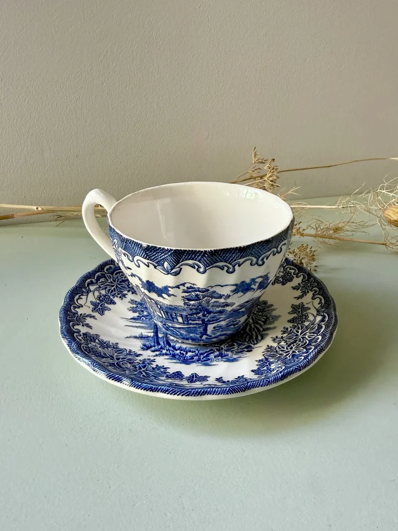 Tasse avec coupelle The Brook Staffordshire Myott - Vaisselle anglaise