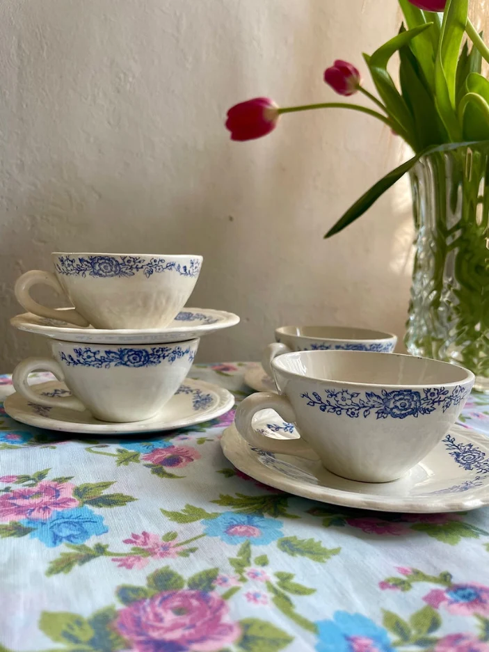 Service à café inspiration anglaise x4