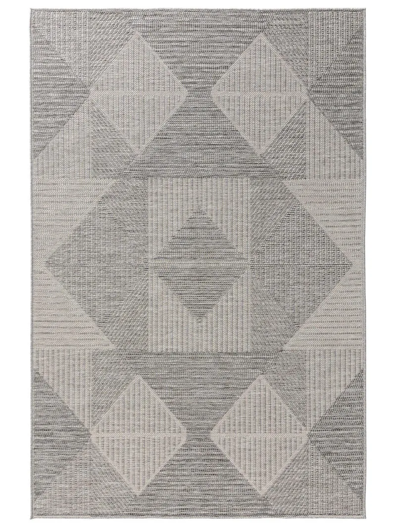 Tapis géométrique motif losange gris d'intérieur et d'extérieur 240x340 cm