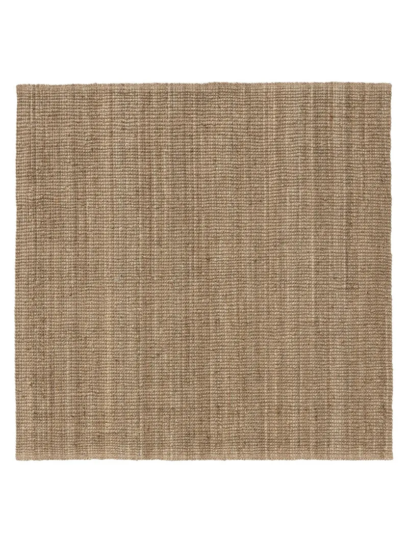 Tapis scandinave uni carré marron en jute 150x150 cm