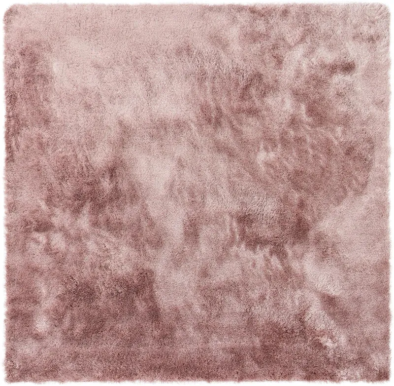 Tapis shaggy fourrure carré rose 200x200 cm